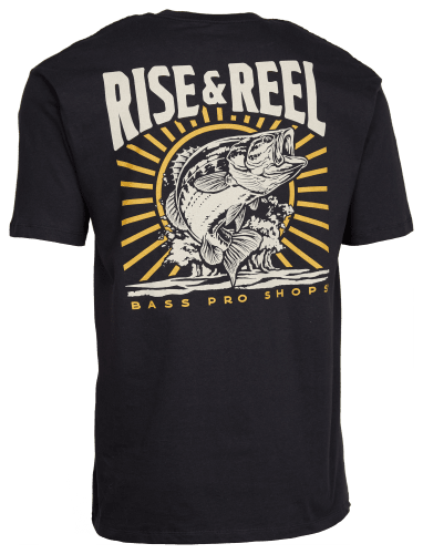Bass Pro Shops Rise and Reel Short-Sleeve T-Shirt for Men - Caviar - 3XL