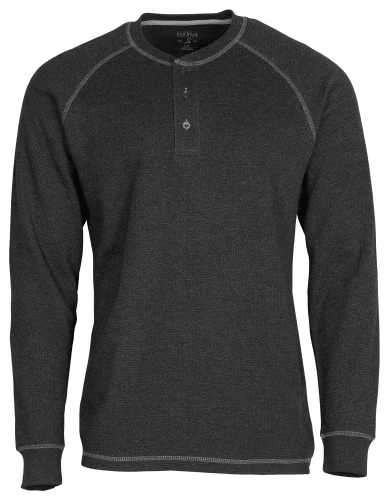 Men's Classic Waffle-Knit Heavy Thermal Top 2XL, Black 
