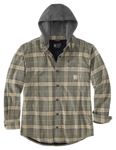 Carhartt Rugged Flex Relaxed Fit Flannel Fleece Lined Hooded Shirt Jacket for Men