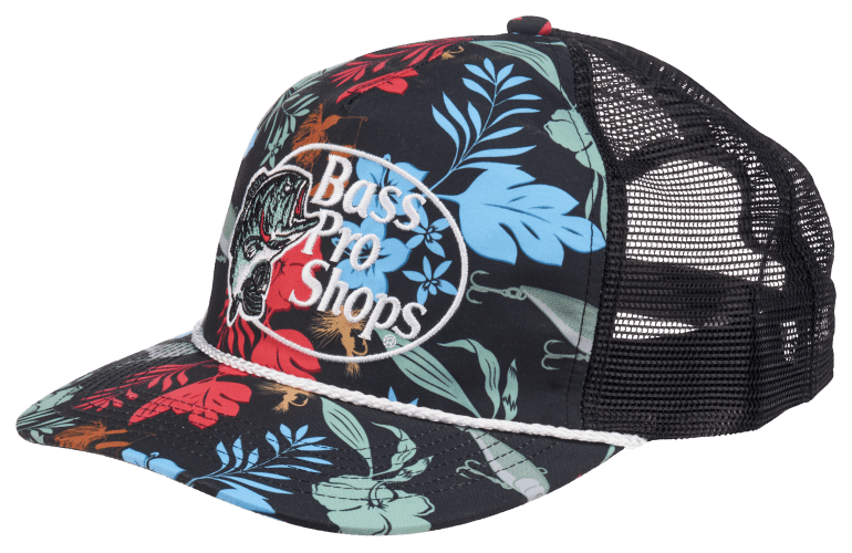 Bass Pro Shops 5-Panel High-Profile Mesh-Back Cap - Floral/Rust
