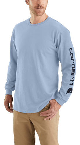 Carhartt Loose-Fit Heavyweight Logo Sleeve Graphic Long-Sleeve T