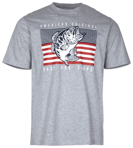 Reel Life Fishing Shirt Mens Size Large Long Sleeve Gray American Flag Hook  Tee