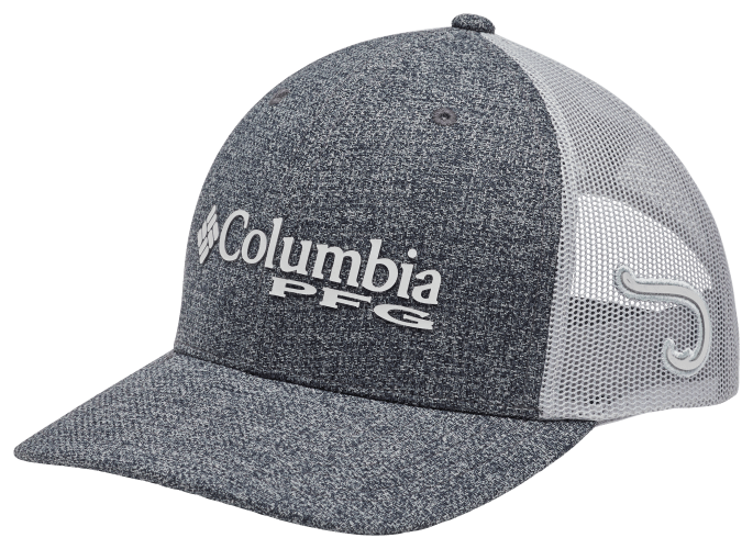 Columbia PFG Mesh Snap Back Fish Flag Ball Cap, Black/White