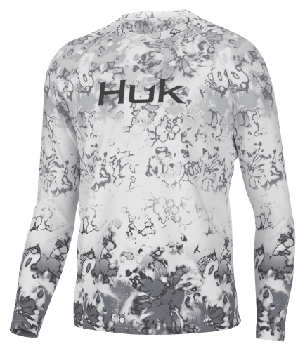 Men's Huk Fin America Fade Pursuit Long Sleeve Shirt, 2XLarge, Crystal Blue