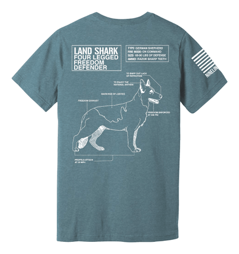 Nine Line Apparel Land Shark Short-Sleeve T-Shirt for Men - Heather Slate - XL