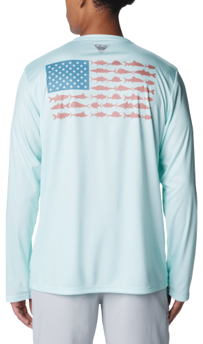 Columbia Men's PFG Fish Flag Tech Short Sleeve Shirt - M - Grey