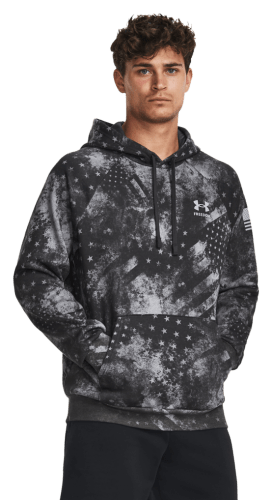 Under Armour mens New Freedom Flag Hoodie , Steel (036)/Black