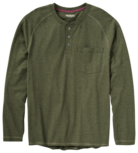 Redhead long sleeve henley shirts on sale