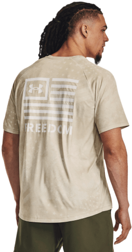 Under Armour UA Freedom Tech Camo Short Sleeve Khaki Base Large