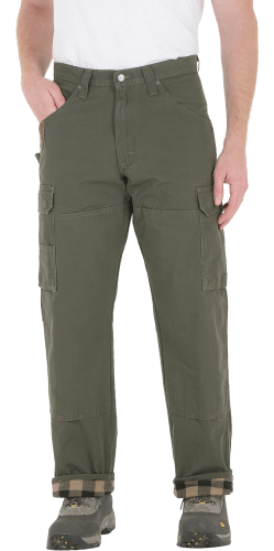 Wrangler Fleece Lined Cargo Pants Relaxed Fit - Work Fishing Hunting - Mens  