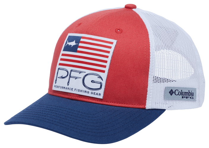 Columbia PFG Trucker Patch Snapback - O/S - Red