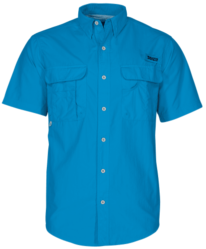 World Wide Sportsman Fishing Shirt Mens Large Blue Button Up Pockets Vented  