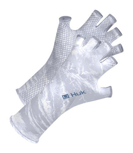 Huk Mens Fingerless Sun Gloves L/XL / Mossy Oak Sun Glove