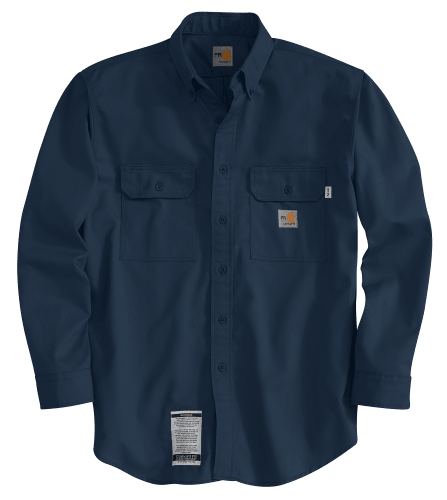 Carhartt Flame-Resistant Long-Sleeve Twill Shirt with Pocket Flaps