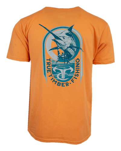 TrueTimber Fishing Marlin Short-Sleeve T-Shirt for Men - Papaya - S