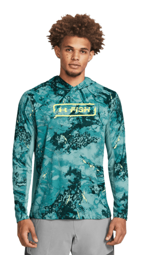 Under Armour Iso-chill Fishing Shore Break Camo Mens UPF 50 Hoodie Blue 2xl  for sale online