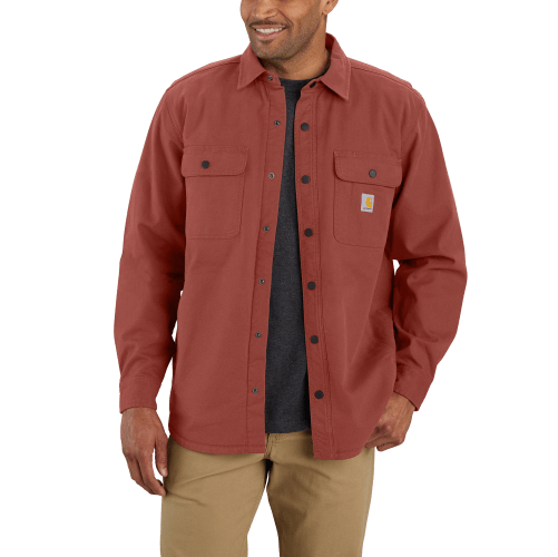 Carhartt Rugged Flex Relaxed Fit Flannel Fleece Lined Hooded Shirt