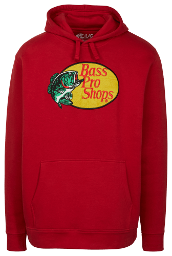 Bass Pro Shops Embroidered Woodcut Logo Hoodie for Men - Dark Green - 2XLT