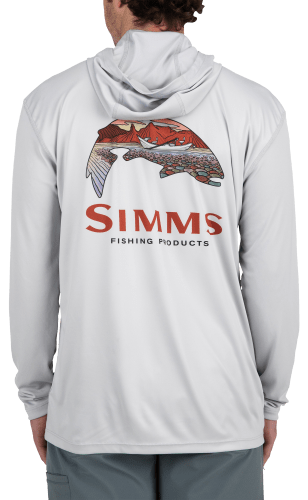 Simms Artist Series Tech Hoody - Men's Trout Logo Flame / Sterling L