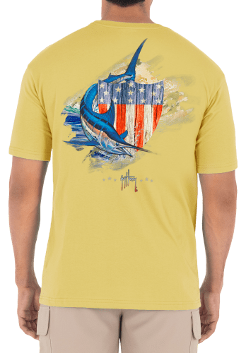 Guy Harvey Patriotic Shield Short-Sleeve Pocket T-Shirt for Men
