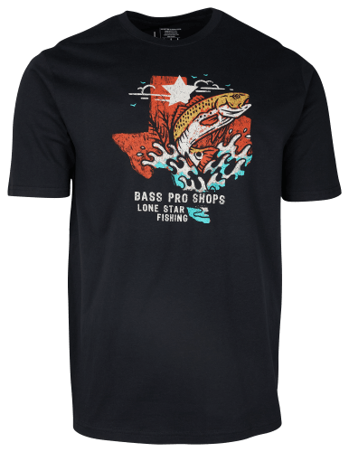 Bass Pro Shops Texas Fish State Short-Sleeve T-Shirt for Men - TX/Black - L