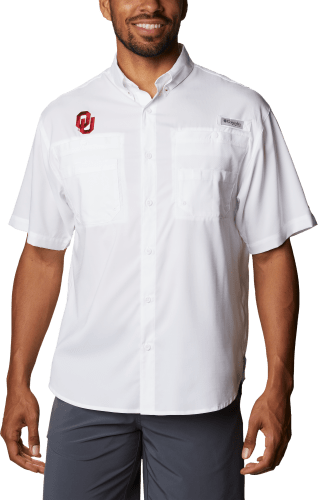 Men's Columbia PFG White Florida Gators Tamiami Omni-Shade Button-Down Shirt