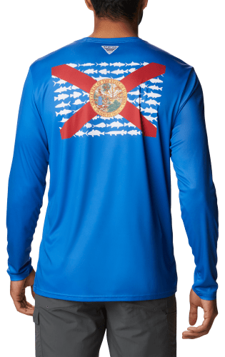 Columbia Terminal Tackle PFG Florida Fish Flag Long-Sleeve Shirt for Men