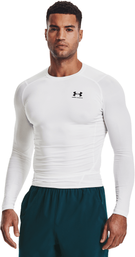  Under Armour Women's HeatGear Compression Long-Sleeve T-Shirt,  Black (001)/White, Small : Clothing, Shoes & Jewelry