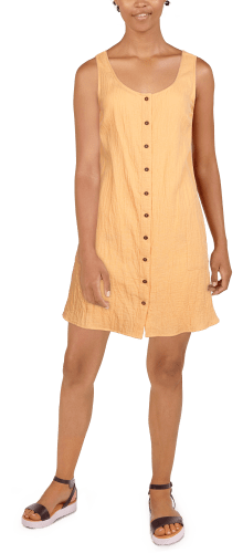 Natural Reflections Double Cloth Button-Down Sleeveless Midi Dress for  Ladies