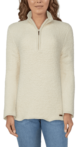 Natural Reflections Sherpa Cabin Quarter-Zip Long-Sleeve Sweater for Ladies