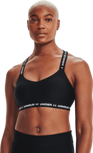 UNDER ARMOUR Girls Crossback Sports Bra - Black/White