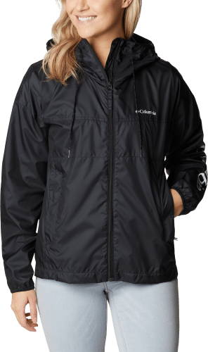 Ladies black windbreaker top