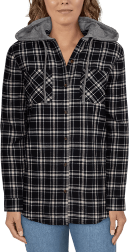 Hooded flannel shirt womens new arrivals