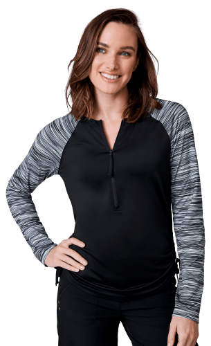 Free Country Half-Zip Long-Sleeve Sunshirt for Ladies