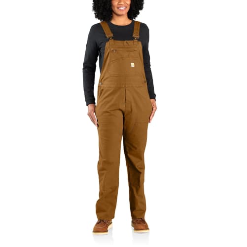 Carhartt Rugged Flex Loose-Fit Canvas Bib Overalls for Ladies