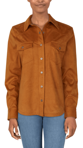 Ladies shirt jacket best sale