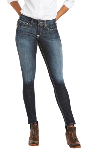 Ariat R.E.A.L Ella Mid Rise Stretch Outseam Skinny Jeans for Ladies