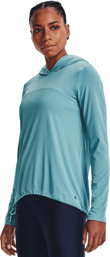 Women’s Turquoise Blue Under Armour Coldgear V-Neck Pullover Hoodie  Oversized S