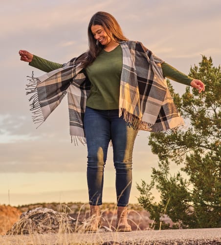 Women's plus size ruana sale