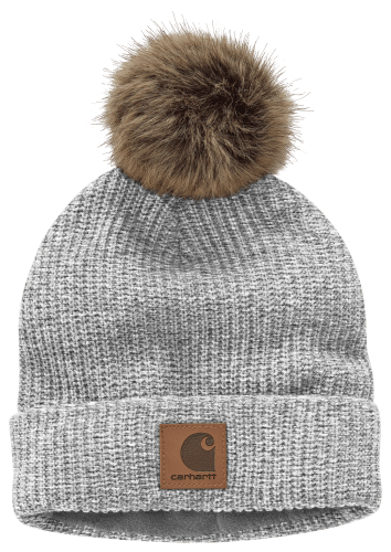 Fur Fluffy PomPom Women's Beanie Hat, Fleece Lined, Women Winter