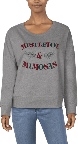 Natural Reflections Mistletoe Long Sleeve Sweatshirt for Ladies