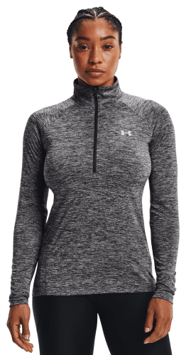 Under Armour Tech Half-Zip Twist Long-Sleeve Pullover for Ladies - Lime  Yellow/White/Metallic Silver - XL