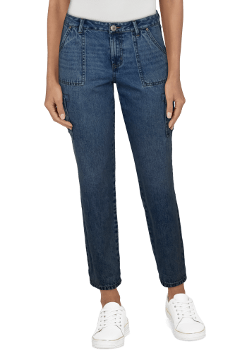 Natural Reflections Utility Cargo Crop Jeans for Ladies