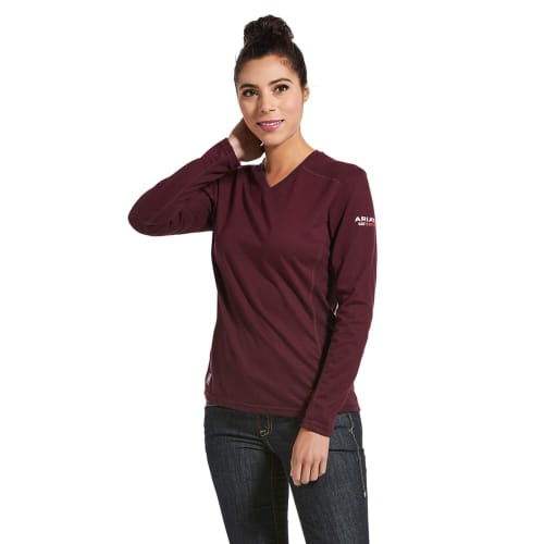 Ariat Women s FR AC Crew Top Malbec Medium