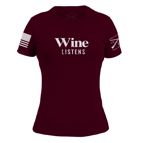 Grunt Style Wine Listens Short-Sleeve T-Shirt for Ladies