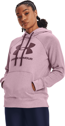 Under Armour Womens 2023 Rival Fleece Logo Raglan Sleeves Cotton Blend Hoody