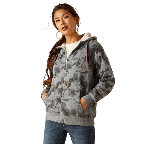 Ariat REAL Full-Zip Sherpa Long-Sleeve Hoodie for Ladies