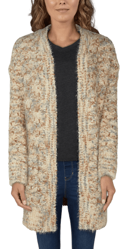 Natural Reflections Fuzzy Textured Cardigan for Ladies