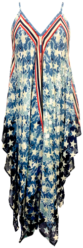 Quagga Patriotic Kerchief Dress Swimsuit Cover Up for Ladies
