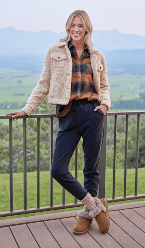 Natural Reflections Sherpa Jean Jacket for Ladies